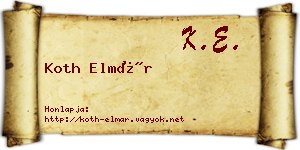 Koth Elmár névjegykártya